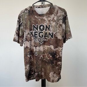 💛 3/$12 Non Vegan Jack Links Camo Shirt Medium